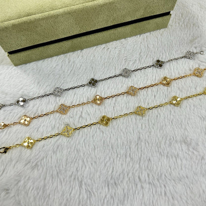 [Lucky Star]CLOVER 6 MOTIF DIAMOND LASER BRACELET