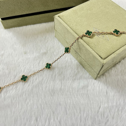 [Lucky Star]CLOVER 6 MOTIF MALACHITE BRACELET