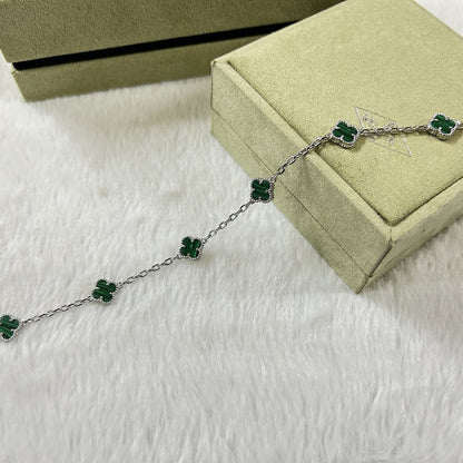 [Lucky Star]CLOVER 6 MOTIF MALACHITE BRACELET