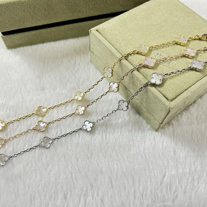 [Lucky Star]CLOVER 6 MOTIF WHITE MOP BRACELET