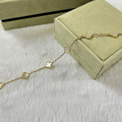 [Lucky Star]CLOVER 6 MOTIF WHITE MOP BRACELET