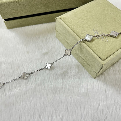 [Lucky Star]CLOVER 6 MOTIF WHITE MOP BRACELET