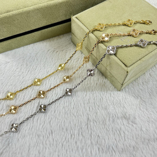 [Lucky Star]CLOVER 6 MOTIF DIAMOND BRACELET
