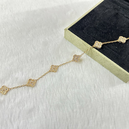 [Lucky Star]CLOVER 6 MOTIF DIAMOND BRACELET