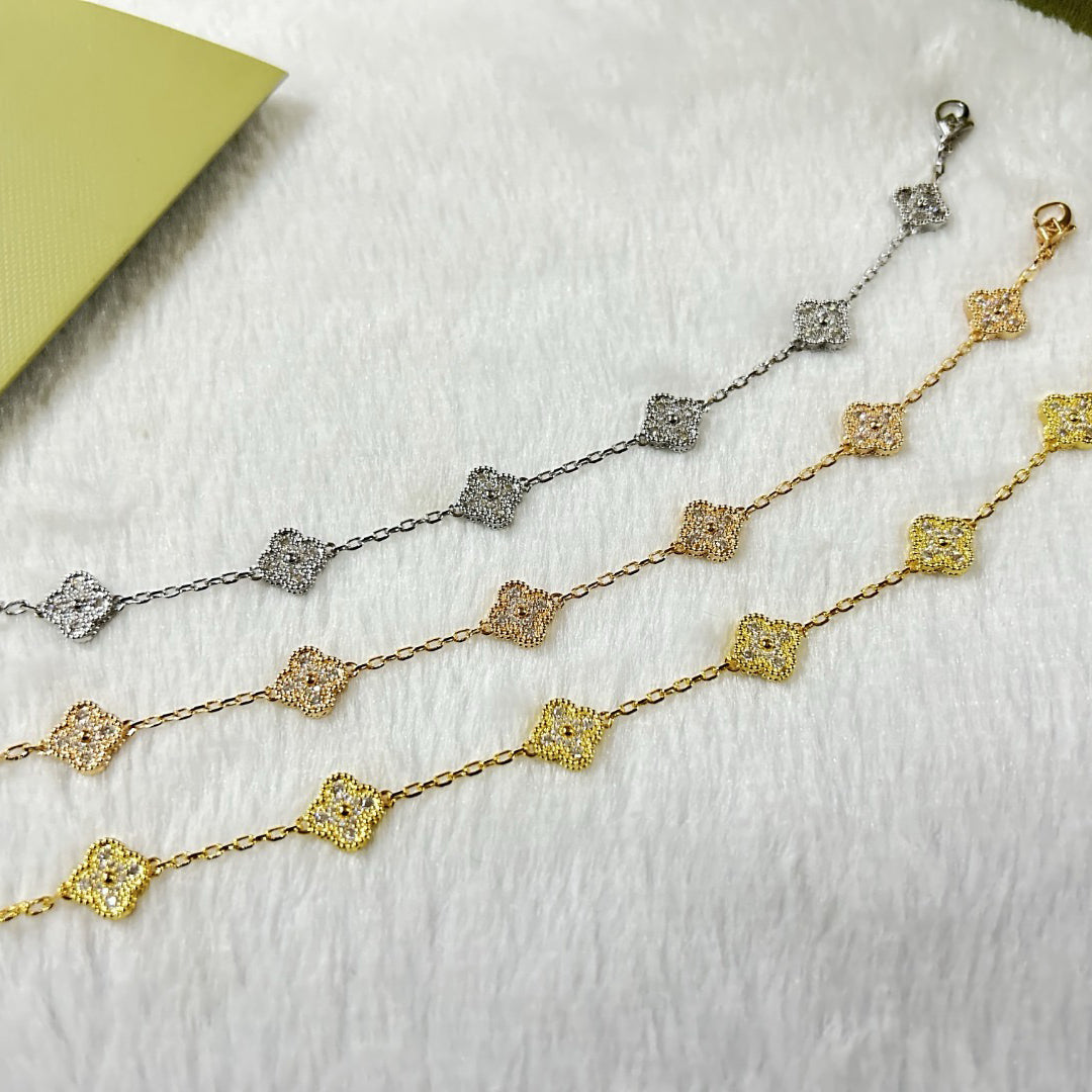 [Lucky Star]CLOVER 6 MOTIF DIAMOND BRACELET