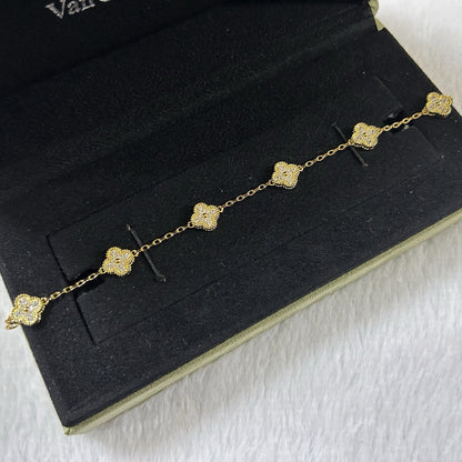 [Lucky Star]CLOVER 6 MOTIF DIAMOND BRACELET