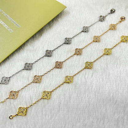 [Lucky Star]CLOVER 6 MOTIF DIAMOND BRACELET