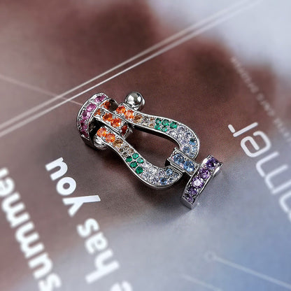 [ラッキースター]FORC ラージホースシューカラーダイヤモンドブレスレット シルバー