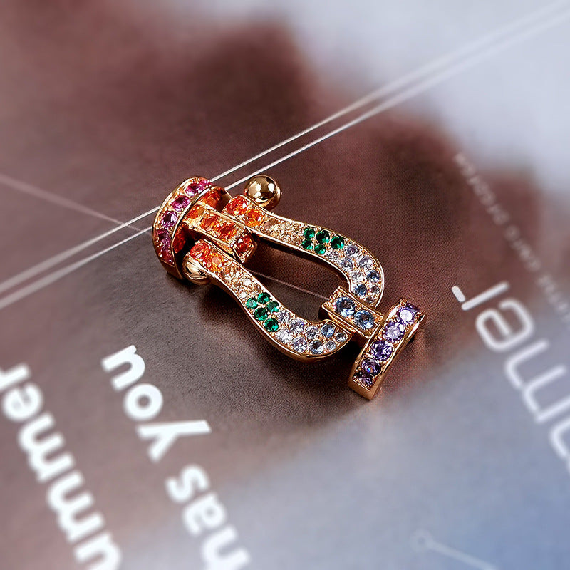 [ラッキースター]FORC ラージホースシューカラーダイヤモンドブレスレット シルバー