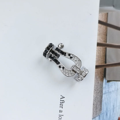 [Lucky Star]FORCE LARGE HORSESHOE BLACK WHITE DIAMOND BRACELET ROSE GOLD