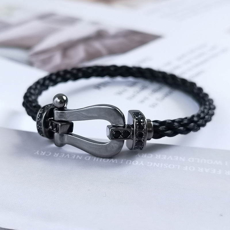[Lucky Star]FORCE LARGE SERIES HORSESHOE BLACK SAMURAI BRACELET