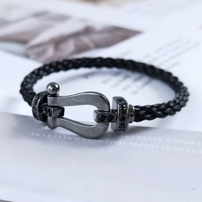 [Lucky Star]FORCE LARGE SERIES HORSESHOE BLACK SAMURAI BRACELET