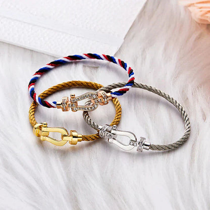 [Lucky Star]FORCE LARGE HORSESHOE NO DIAMOND BRACELET GOLD