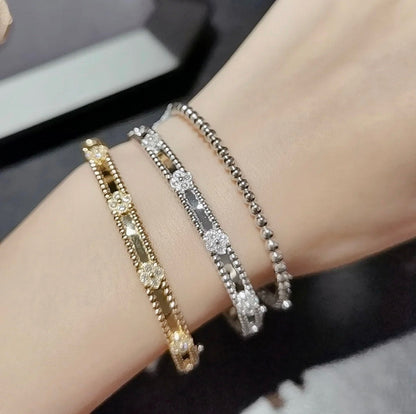 [Lucky Star]CLOVER BRACELET 4MM DIAMONDS