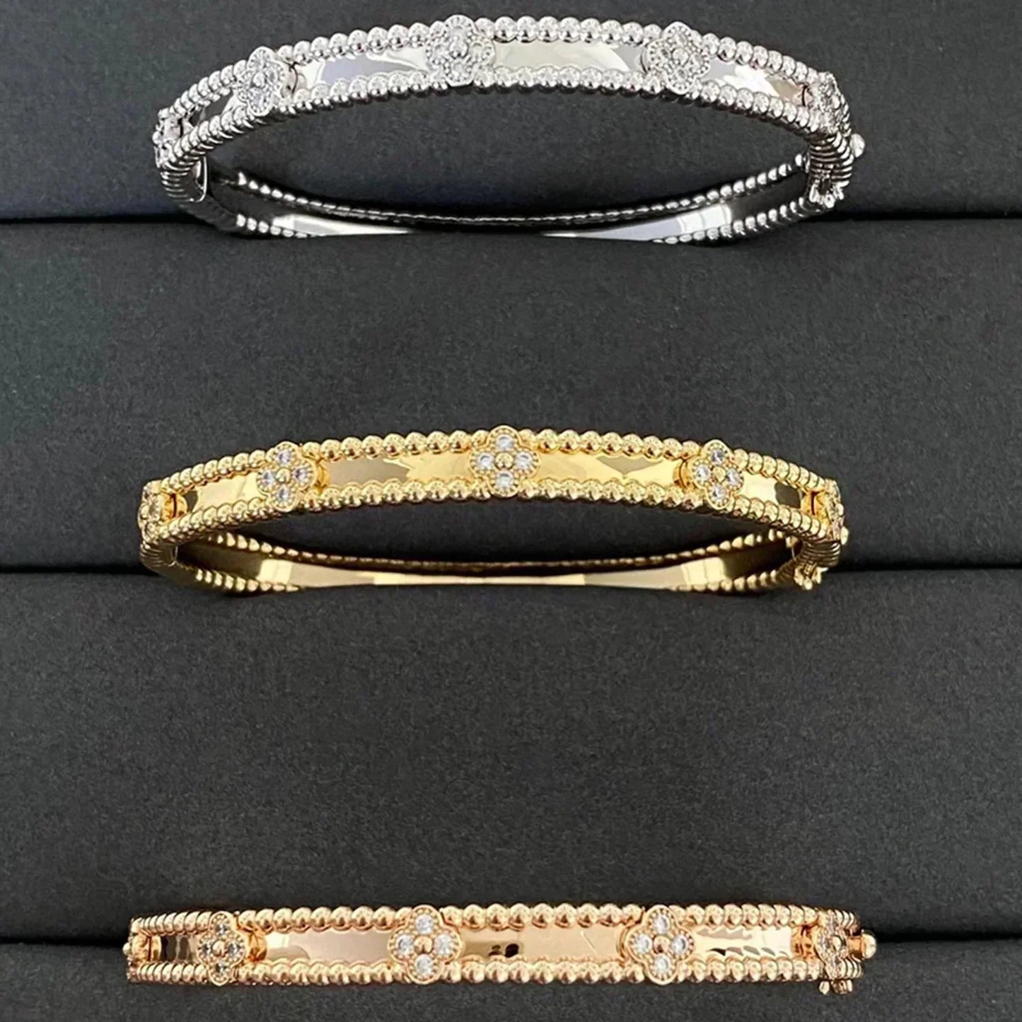 [Lucky Star]CLOVER BRACELET 4MM DIAMONDS