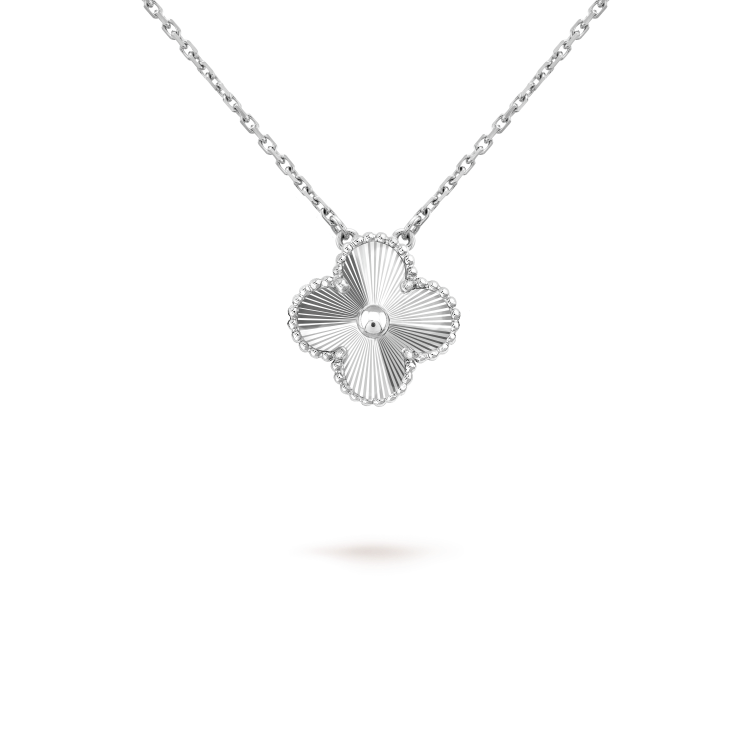 [Lucky Star]CLOVER 15MM LASER NECKLACE SILVER