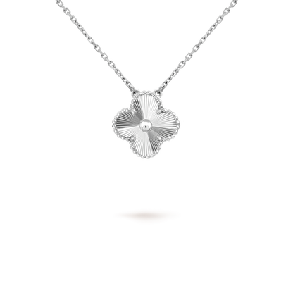 [Lucky Star]CLOVER 15MM LASER NECKLACE SILVER