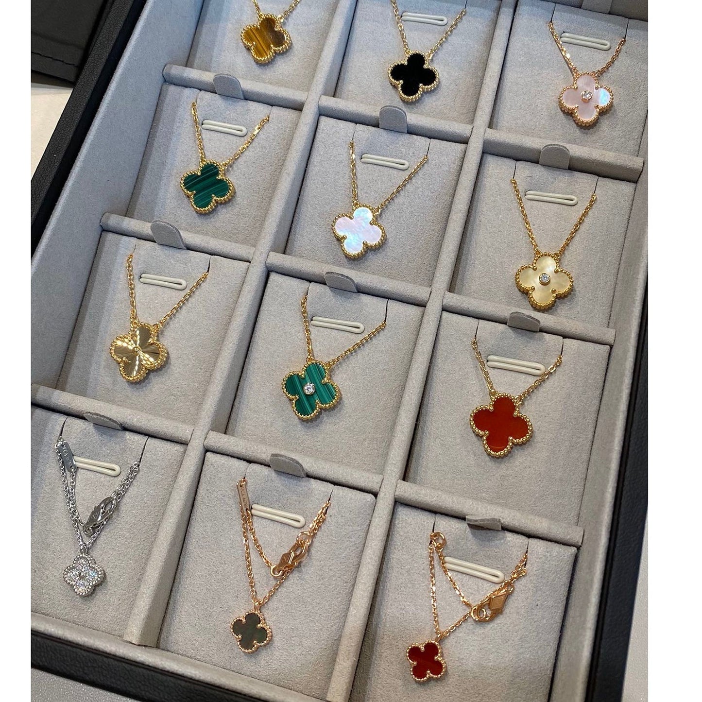 [Lucky Star]CLOVER 15MM LASER NECKLACE SILVER