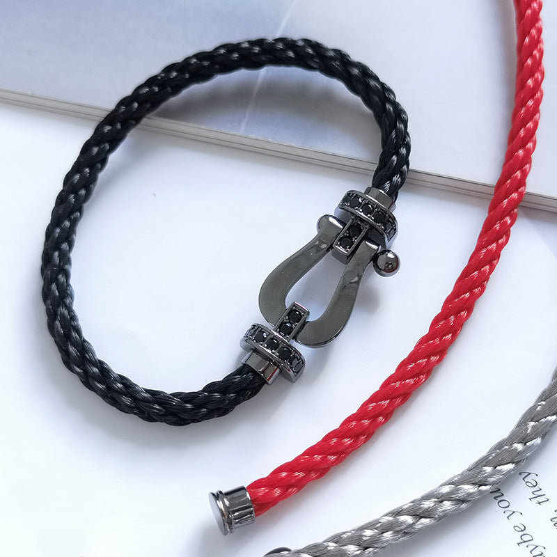 [Lucky Star]FORCE LARGE SERIES HORSESHOE BLACK SAMURAI BRACELET