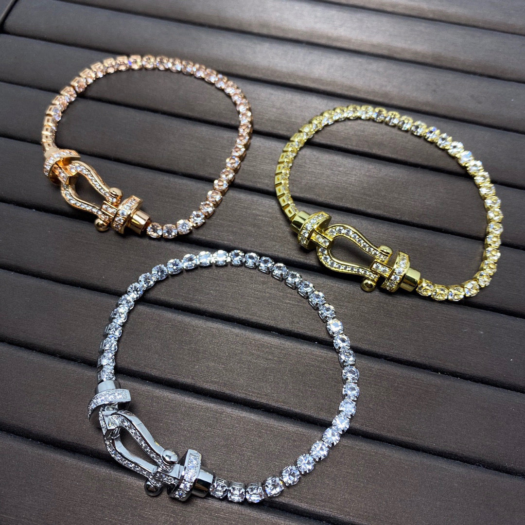 [ラッキースター]フォース ラージホースシュー フルダイヤモンド テニスブレスレット