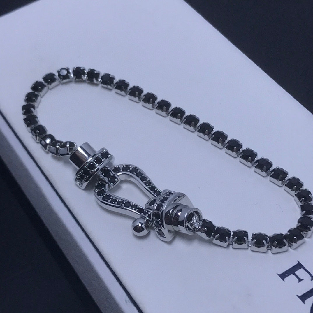 [ラッキースター]フォース ラージホースシュー フルダイヤモンド テニスブレスレット
