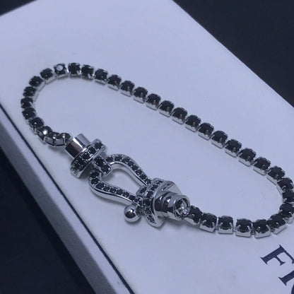 [ラッキースター]フォース ラージホースシュー フルダイヤモンド テニスブレスレット