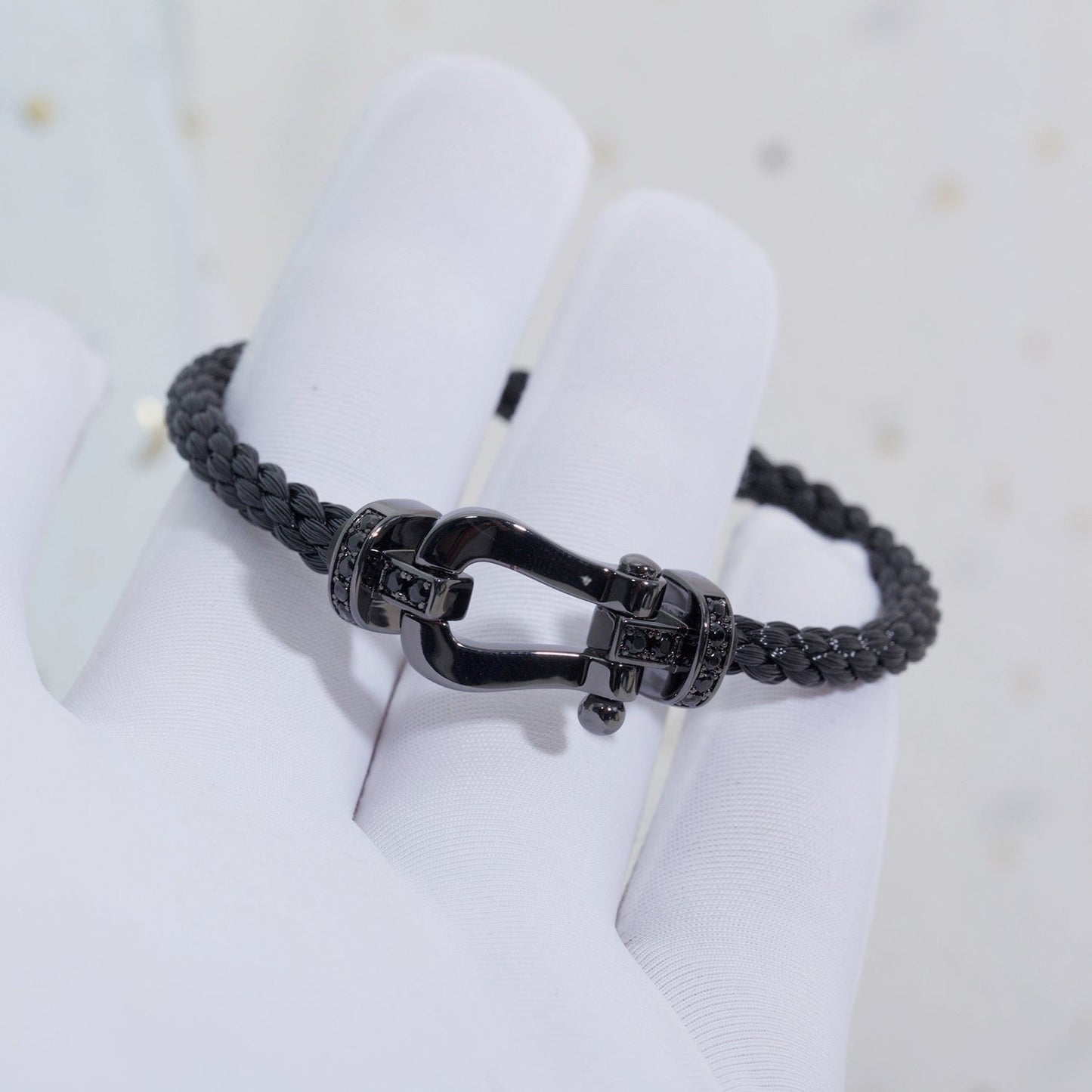 [Lucky Star]FORCE LARGE SERIES HORSESHOE BLACK SAMURAI BRACELET