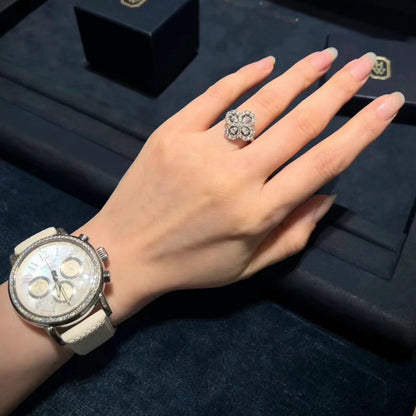 [ラッキースター]ループリング フルモチーフ ダイヤモンド 16MM シルバー