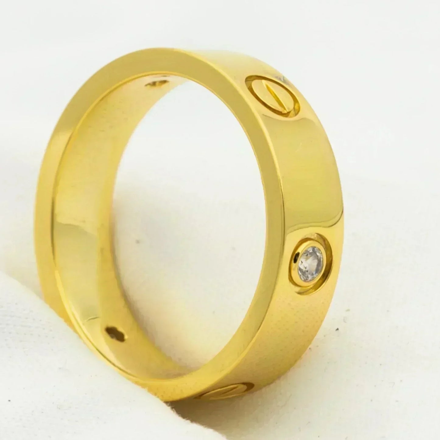 [Lucky Star]Liebesring 5,5 mm 3 Diamanten Gold