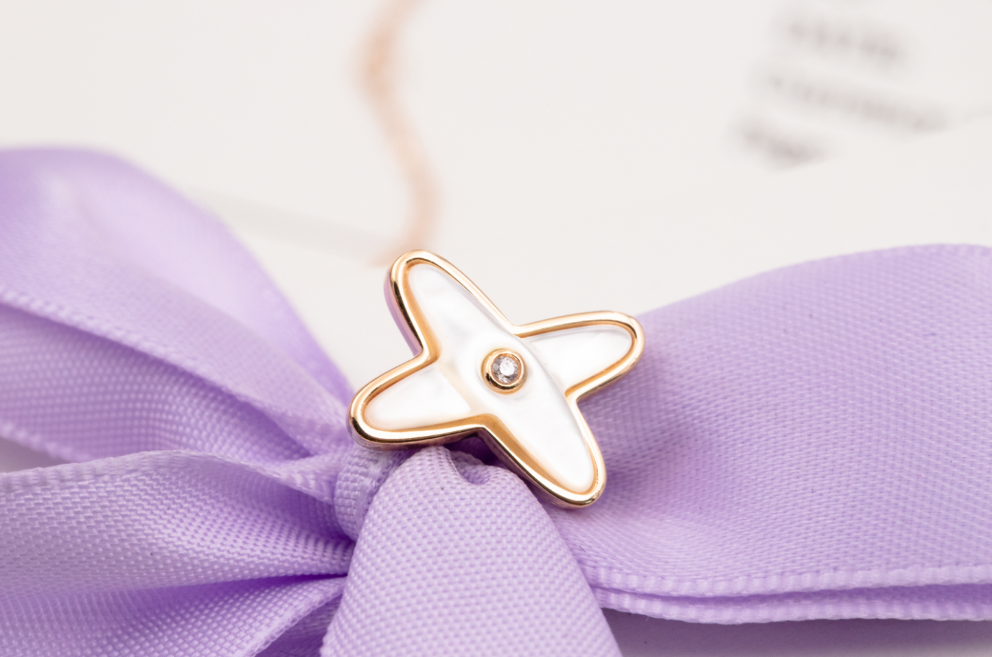 [Lucky Star]JEUX DE WHITE MOP PINK GOLD DIAMOND OHRRINGE