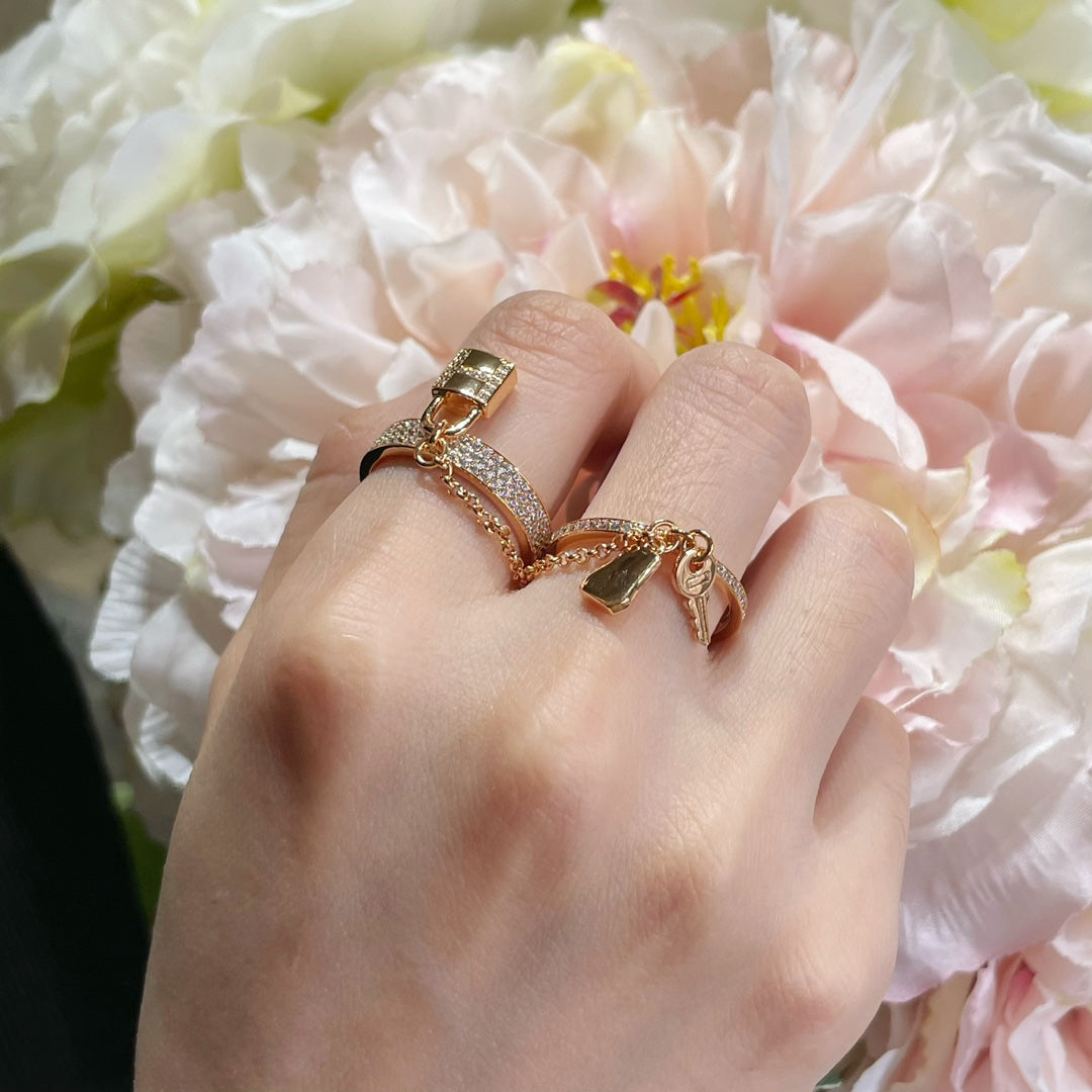 [Lucky Star]HM KELLY CLOCHETTE DOUBLE RING IN  WITH DIAMONDS