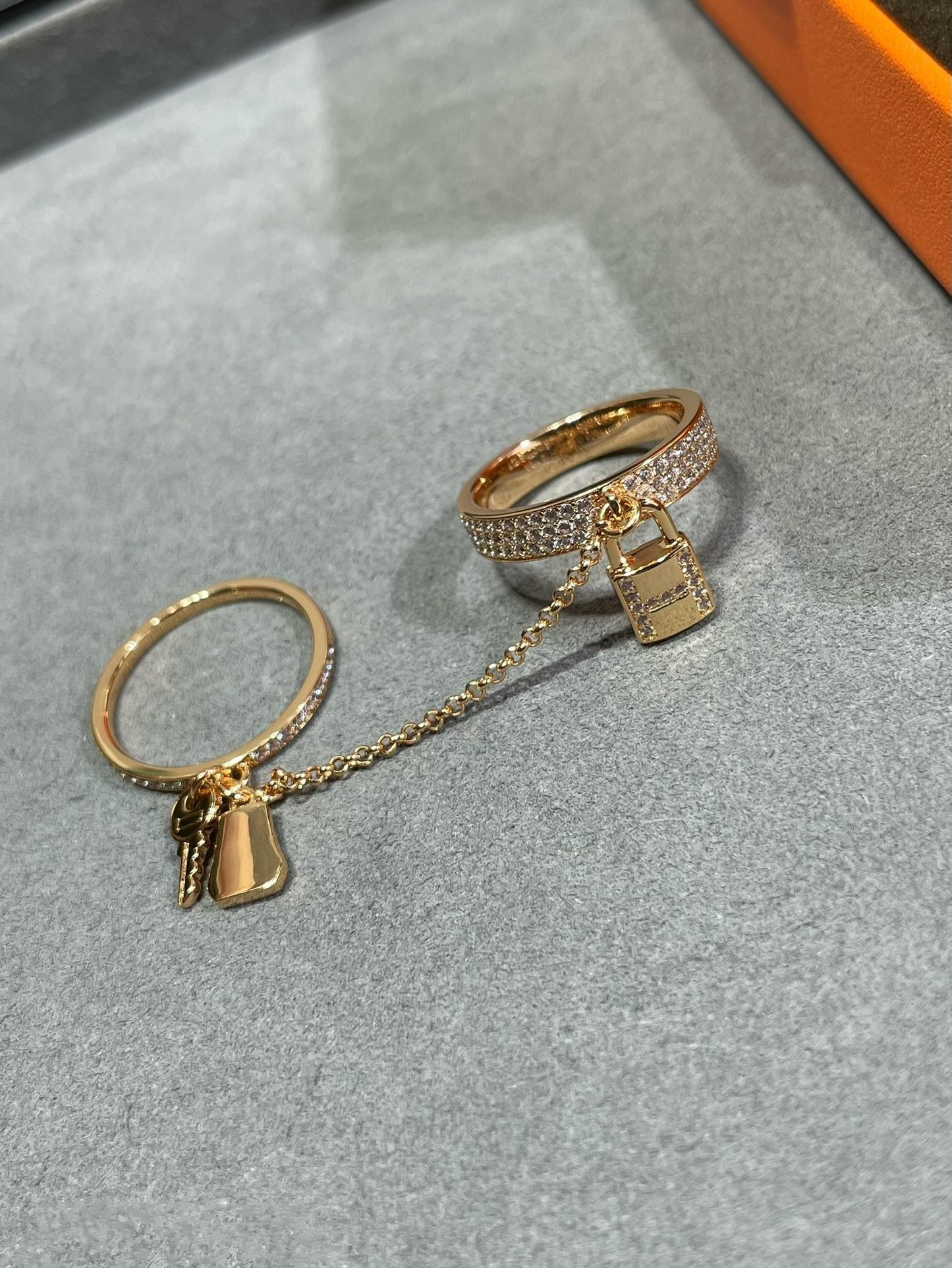 [Lucky Star]HM KELLY CLOCHETTE DOUBLE RING IN  WITH DIAMONDS