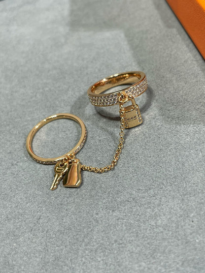 [Lucky Star]HM KELLY CLOCHETTE DOUBLE RING IN  WITH DIAMONDS
