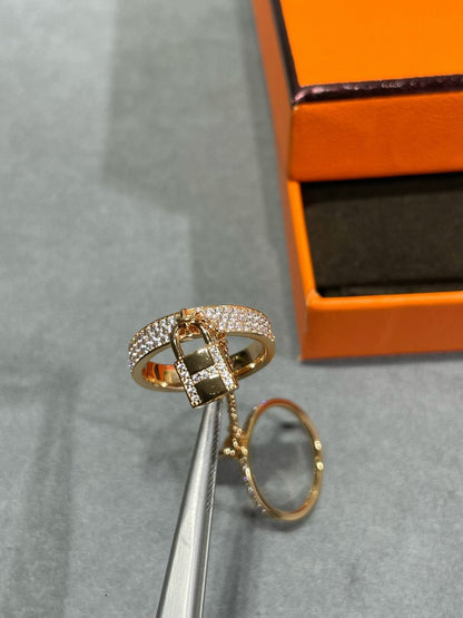 [Lucky Star]HM KELLY CLOCHETTE DOUBLE RING IN  WITH DIAMONDS