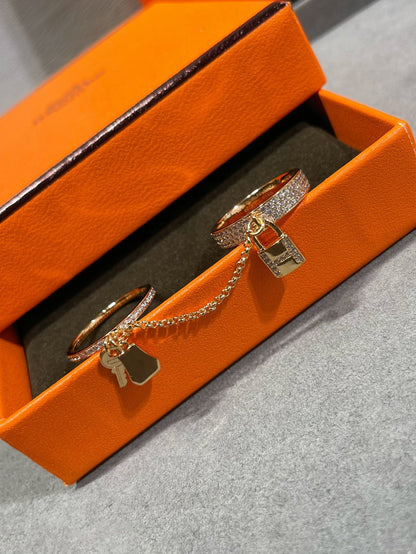 [Lucky Star]HM KELLY CLOCHETTE DOUBLE RING IN  WITH DIAMONDS