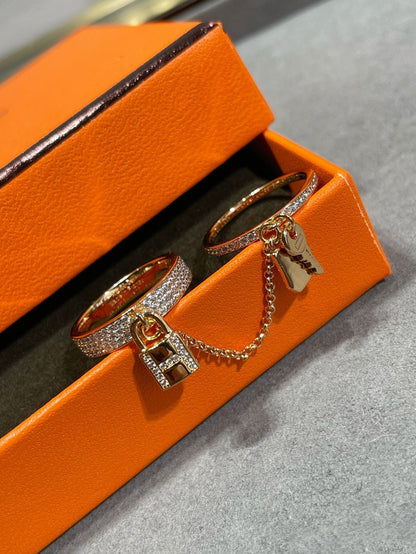 [Lucky Star]HM KELLY CLOCHETTE DOUBLE RING IN  WITH DIAMONDS