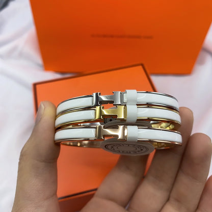 [Lucky Star]CLASSIC HM CLIC WHITE 8MM ENAMEL BRACELET