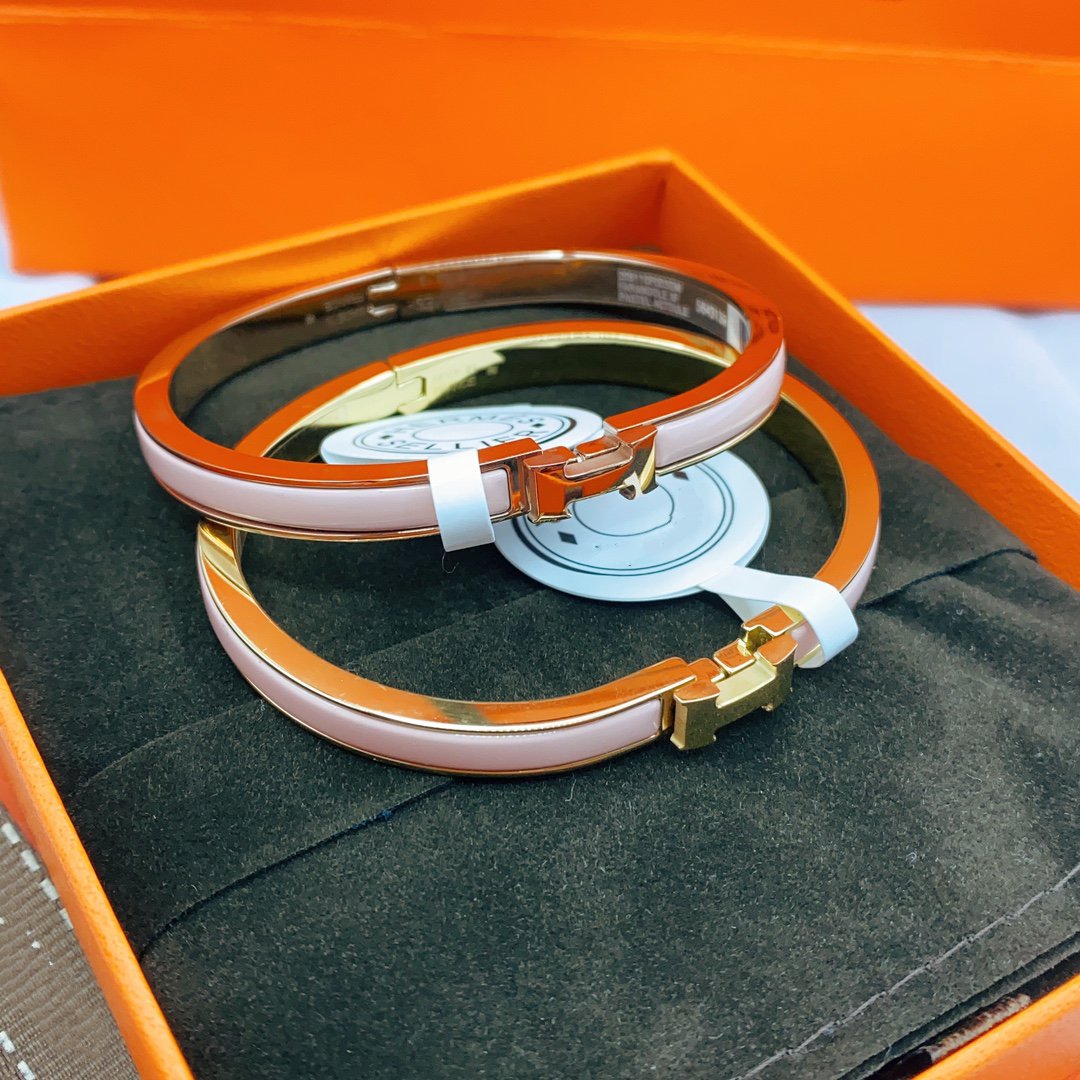 [ラッキースター]クラシック HM クリック ピンク 8MM エナメル ブレスレット