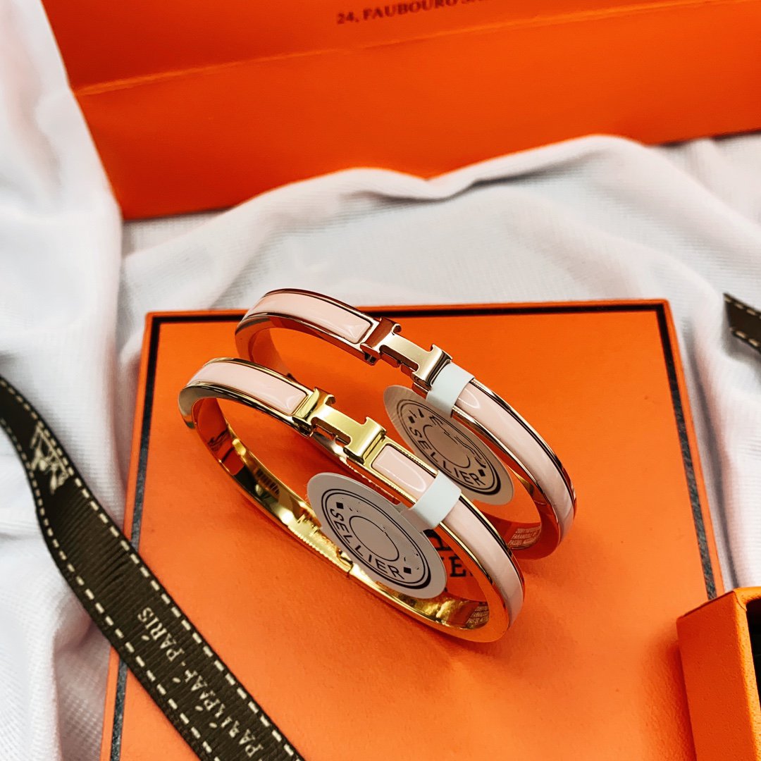 [ラッキースター]クラシック HM クリック ピンク 8MM エナメル ブレスレット