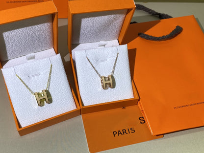 [ラッキースター]HM CLIC イエローエナメルゴールドネックレス