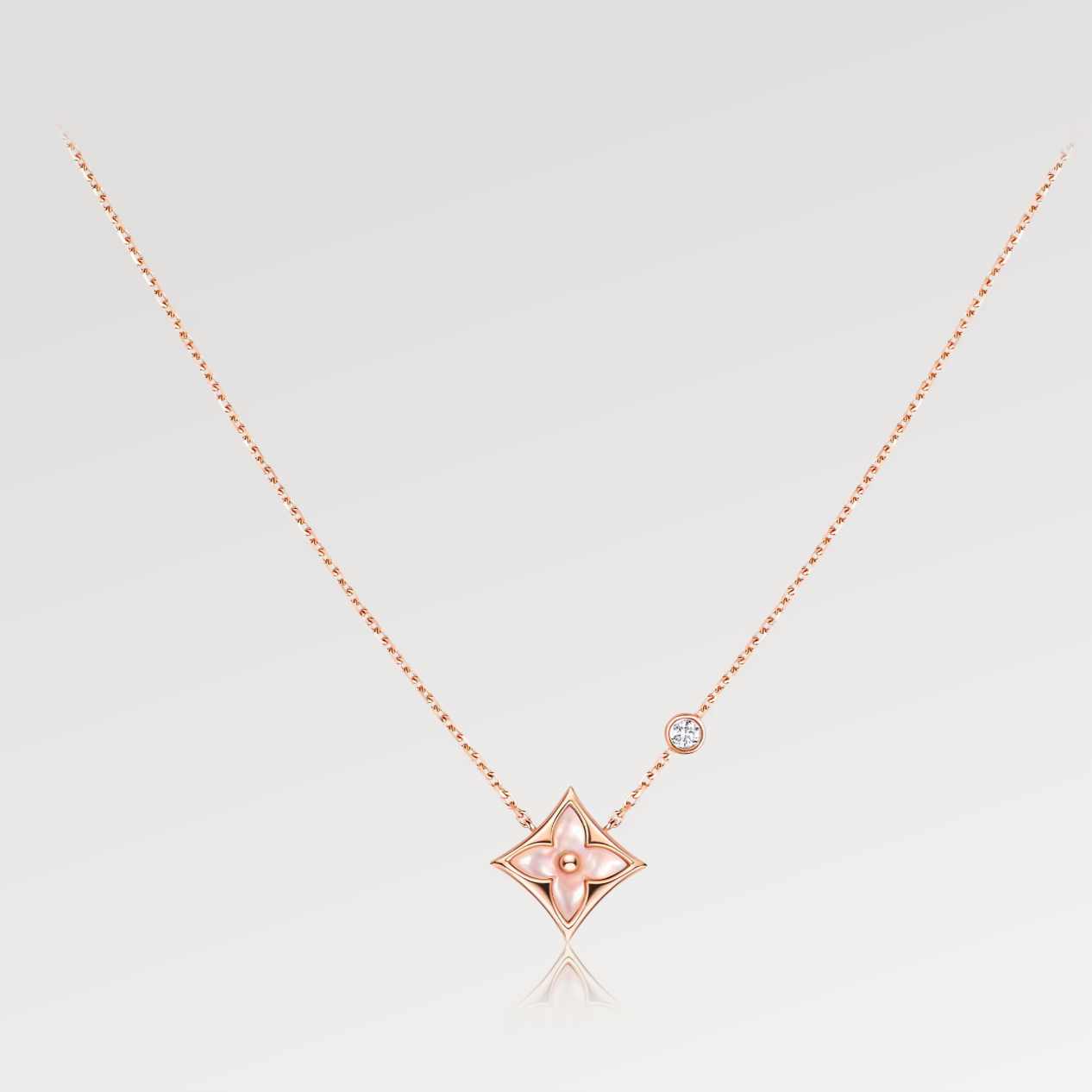 [Lucky Star] STAR PINK MOP 1 DIAMANT ROSGOLD HALSKETTE