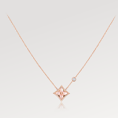 [Lucky Star] STAR PINK MOP 1 DIAMANT ROSGOLD HALSKETTE