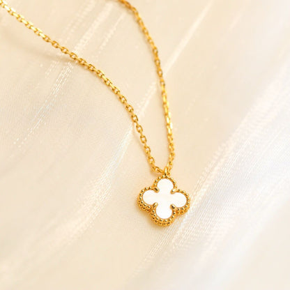 [Lucky Star]CLOVER MINI 9.5MM WHITE MOTHER-OF-PEARL NECKLACE