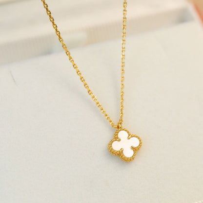 [Lucky Star]CLOVER MINI 9.5MM WHITE MOTHER-OF-PEARL NECKLACE