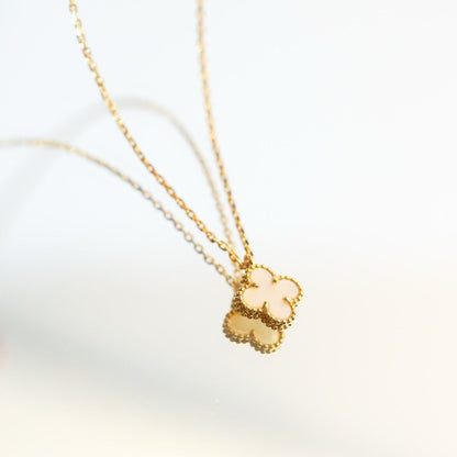 [Lucky Star]CLOVER MINI 9.5MM WHITE MOTHER-OF-PEARL NECKLACE