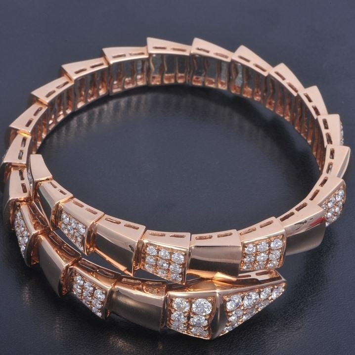 [Lucky Star]SERPENTI WIDE BRACELET PINK GOLD DIAMOND