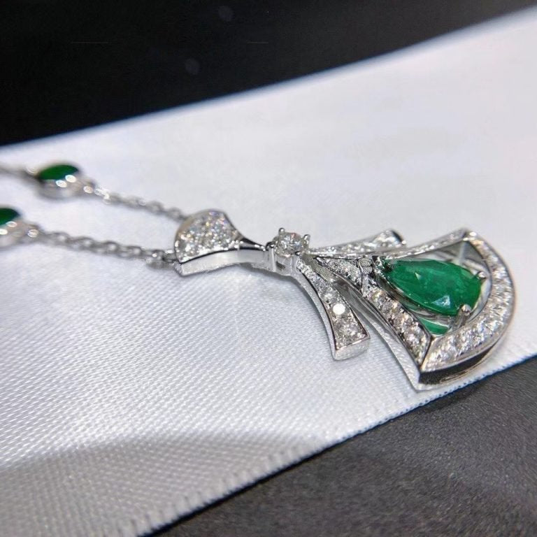 [Lucky Star]DREAM HALSKETTE MALACHIT DIAMANT SILBER