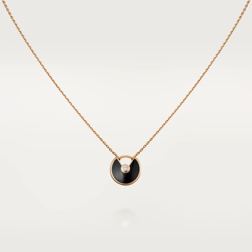 [Glücksstern]AMULETTE ROSÉGOLD ONYX HALSKETTE