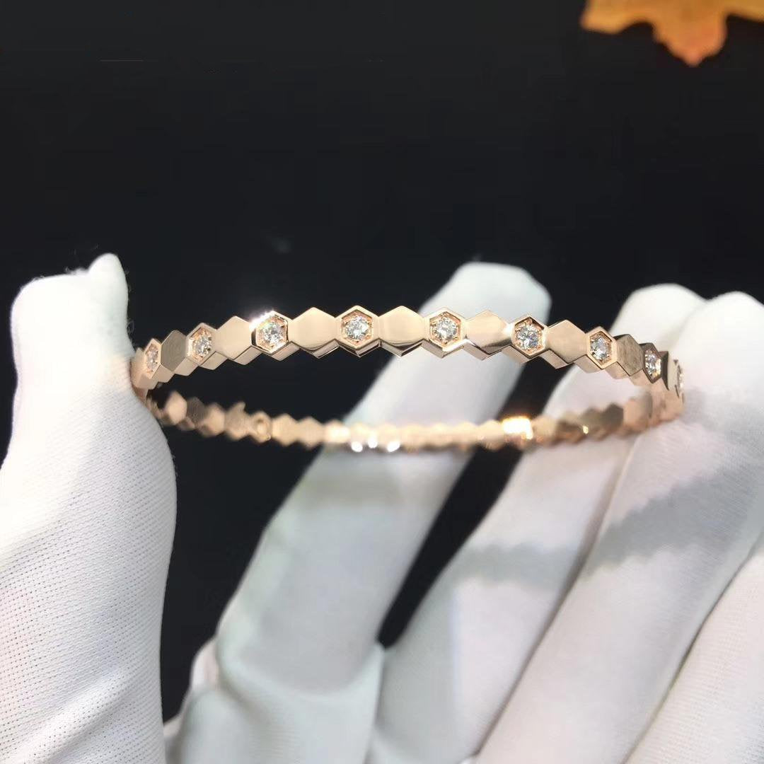 [Lucky Star]BEE LOVE PINK GOLD DIAMOND BRACELET