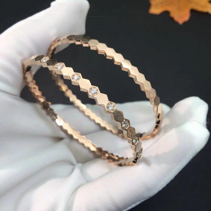 [Lucky Star]BEE LOVE PINK GOLD DIAMOND BRACELET